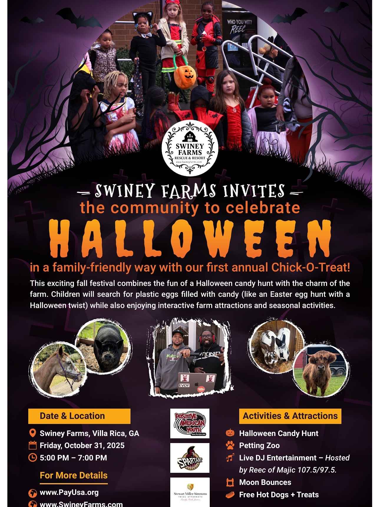 Swiney Farms - Halloween Family Friendly Event - First Annual Chick-O-Treat - Villa Rica GEORGIA